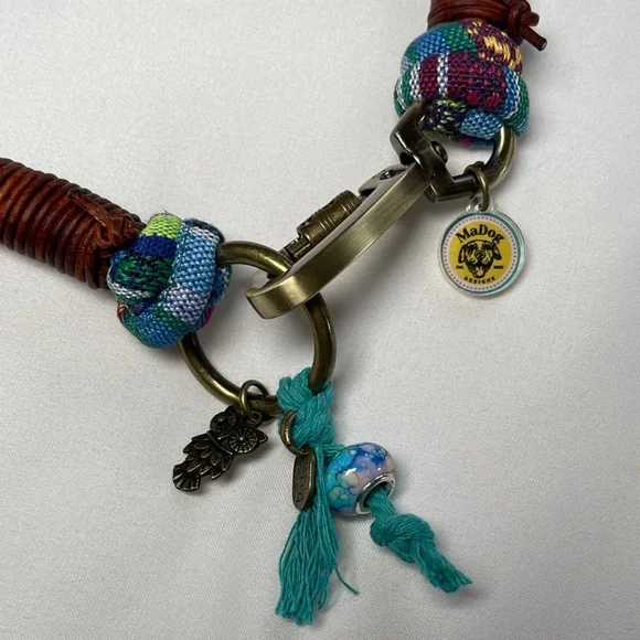 Colorful Woven Dog Collar with Charms - Picture 5 of 10